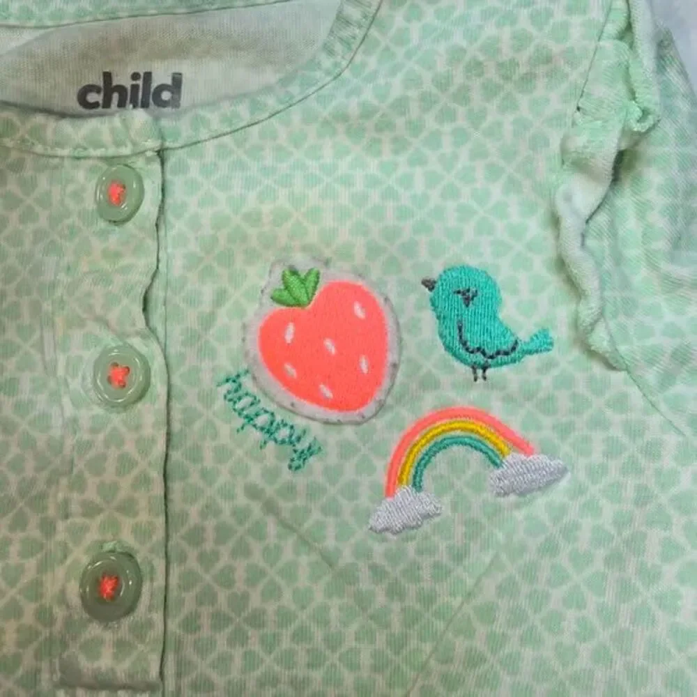 Child Of Mine By Carters baby girl 3/6 month outfit hot pink rainbow